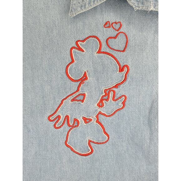 Mickey Mouse Unlimited hearts long sleeve denim shirt - medium - Picture 2 of 4